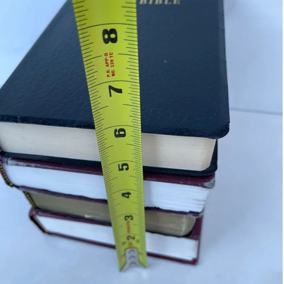 Four Holy Bibles Maroon and Black Sz 9"x6" - Picture 3 of 11